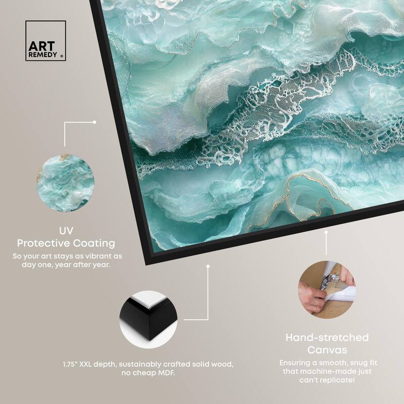 Teal Tiered Turbulence Canvas by Art Remedy