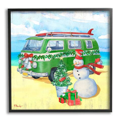 Stupell Industries Nautical Christmas Holiday Beach Framed Giclee Art by Paul Brent