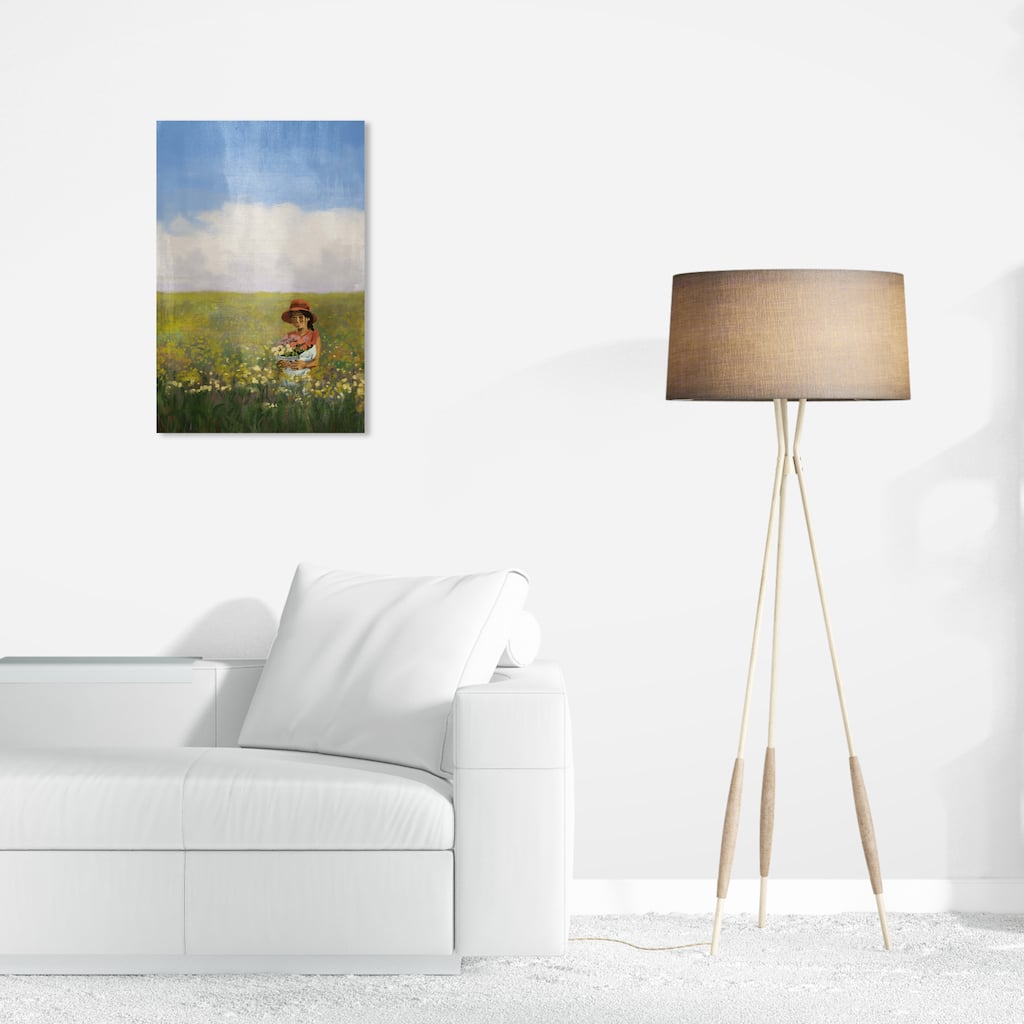 Wynwood Studio Canvas Floral and Botanical Cassia s Flowers Green and Celeste Rustic Wall Art Canvas Print