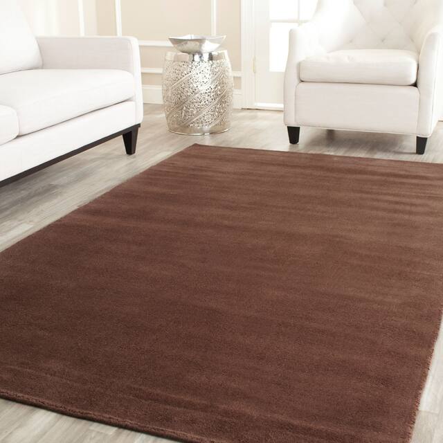SAFAVIEH Handmade Himalaya Kaley Modern Wool Rug - 5' x 8' - Brown
