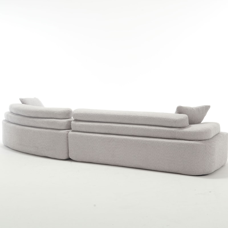 Frameless Sofa with Sponge Construction, ARC Armrests, No Assembly Required