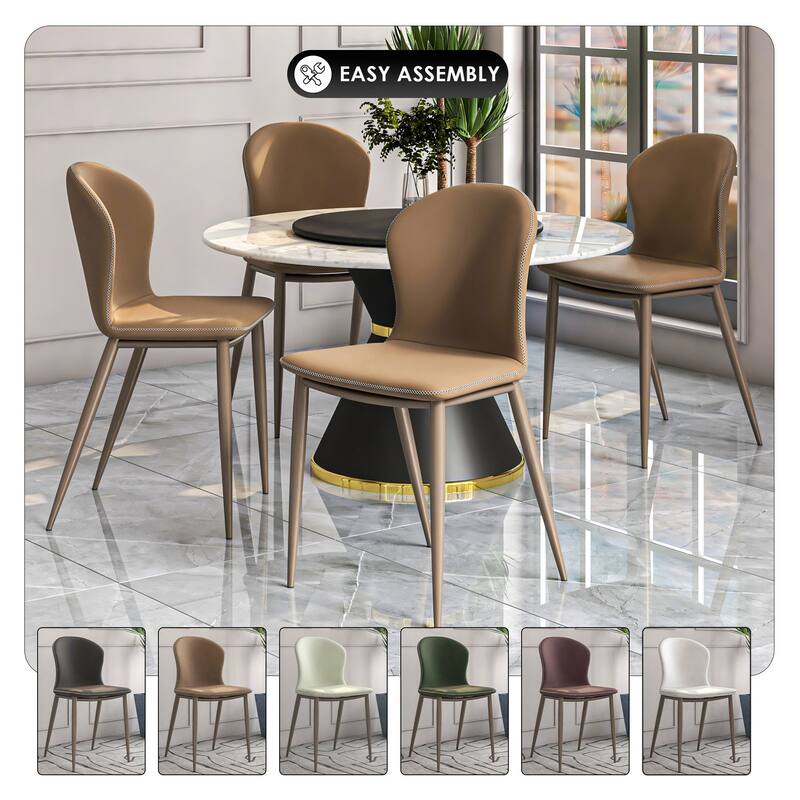 Upholstered Dining Chair in Fabric with Iron Legs Mosaic Series Set of 2