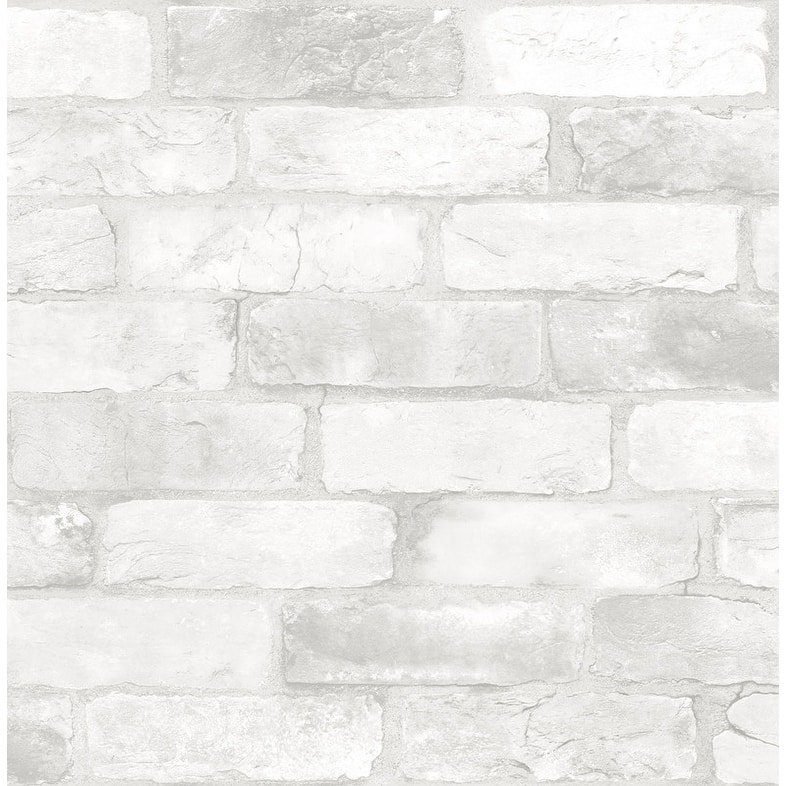 Brewster Bushwick Off-White Reclaimed Bricks Wallpaper - 20.5in x 396in x 0.025in