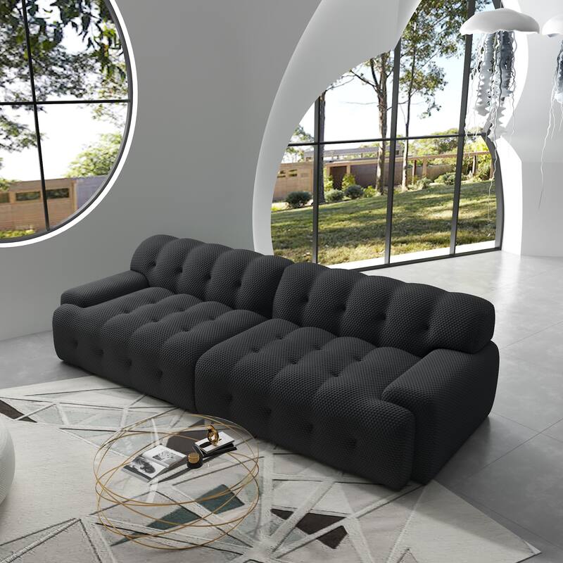 Modern Loveseat Sofa, Luxury 102.4″ Large Size 3 Seater Couch, Comfy Sectional Cloud Sofa Couches for Living Room, Bedroom
