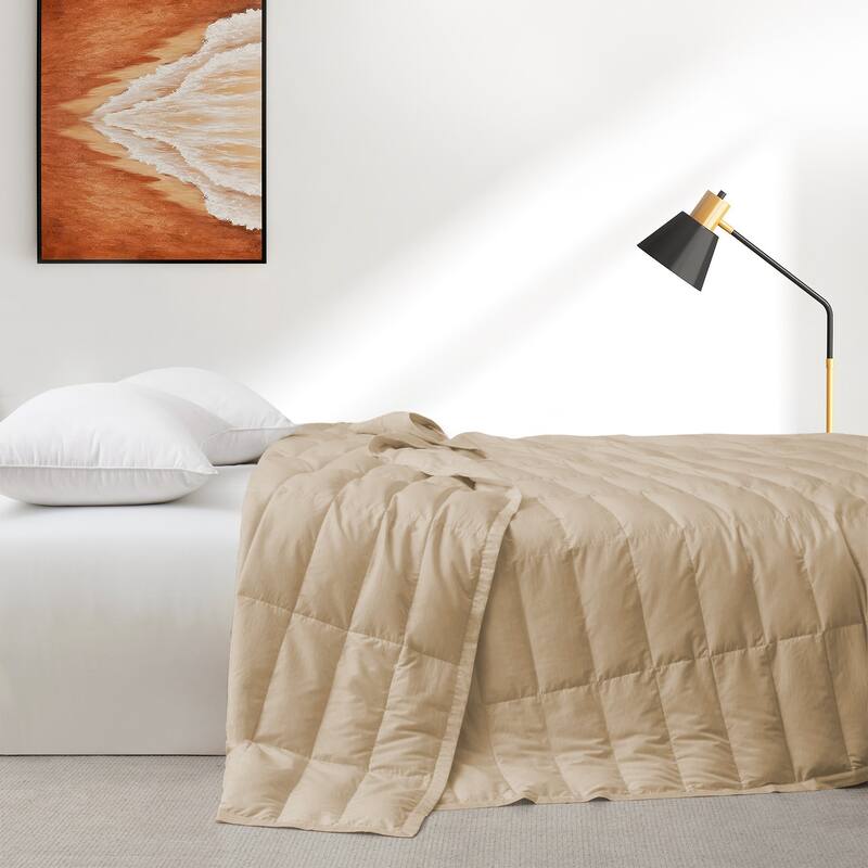 Hotel Luxury Down Cooling Blanket, Breathable Silky Soft & Smooth Lyocell Fabric