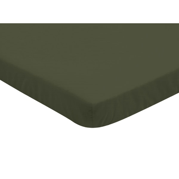 Dark Green Woodland Camo Baby Boy Fitted Mini Portable Crib Sheet