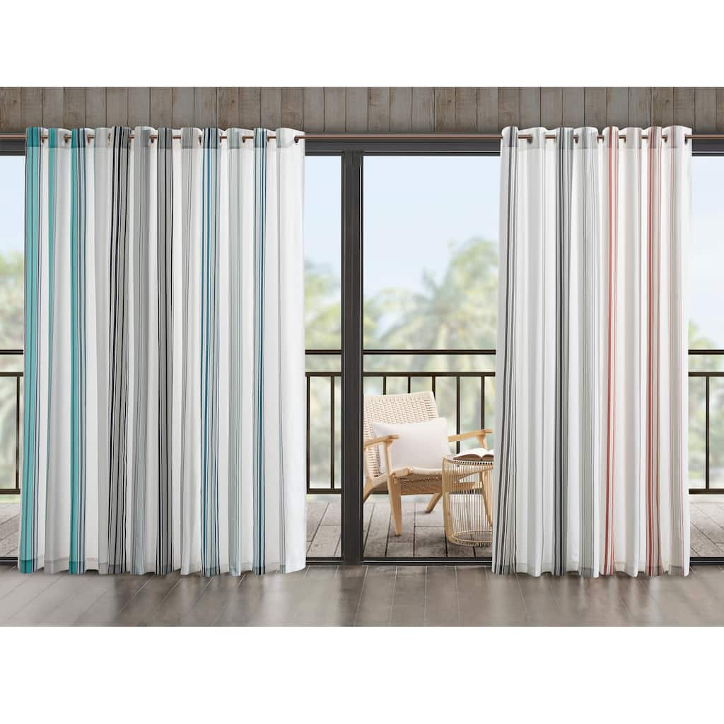 Madison Park Bolinas Printed Stripe 3M Scotchgard Outdoor Panel