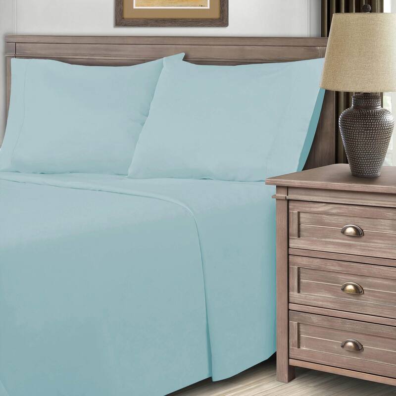 Superior 600 Thread Count Cotton Blend Sheet Set - Olympic Queen - Blue