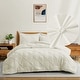 preview thumbnail 7 of 65, 3 Piece Reversible Pintuck Pinch Pleat Bohemia and Tufted Clipped Comforter Set Cream - King