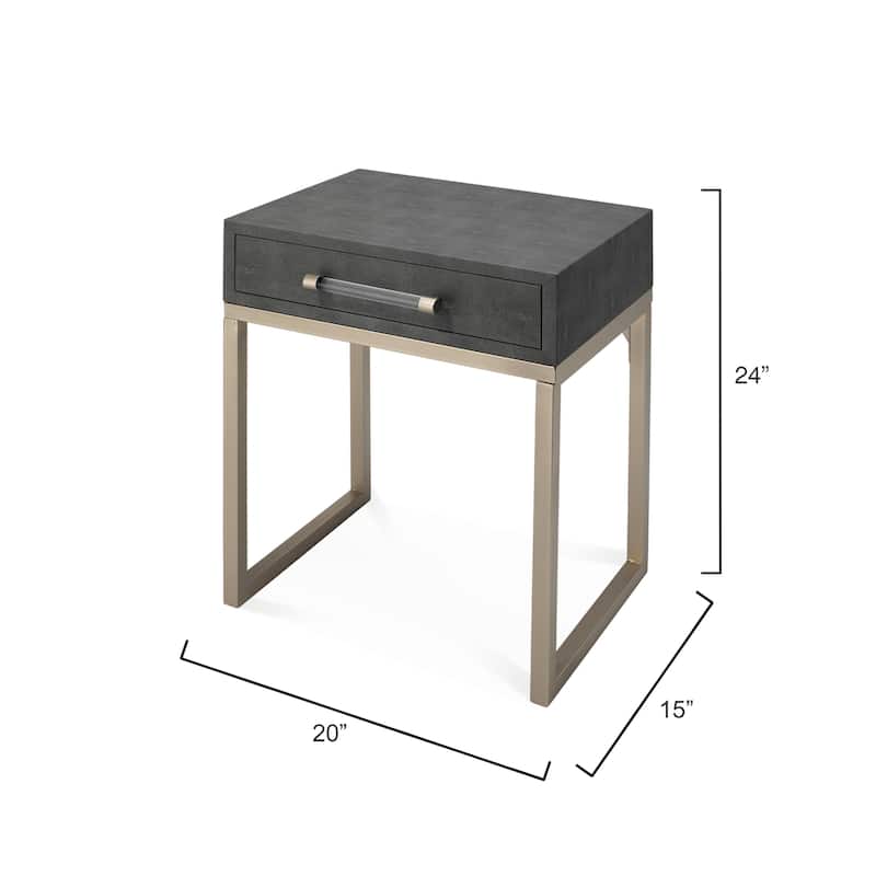 Alden Décor Brayden Faux Shagreen Side Table