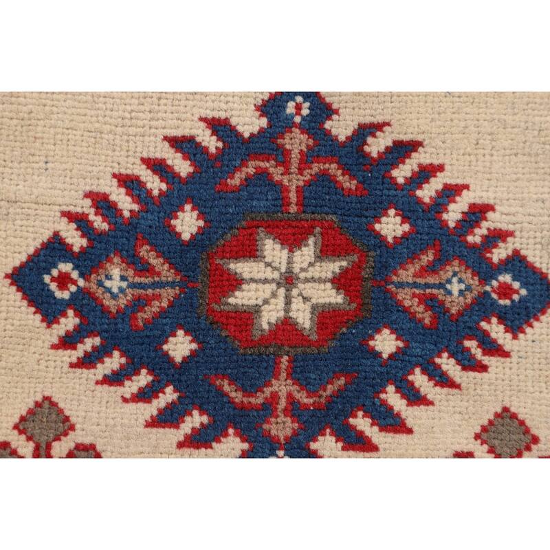 Traditional Red Kazak Foyer Rug Hand-Knotted Wool Carpet - 2'10" x 3'11"