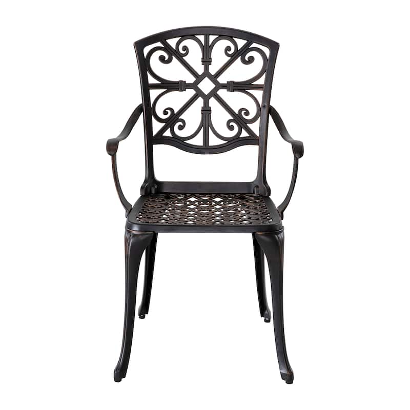 Outdoor 3-Piece Cast Aluminum Patio Set with 1.77" Umbrella Hole