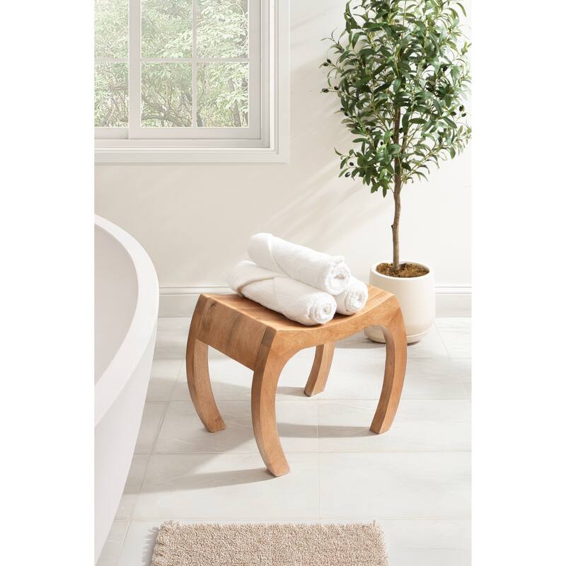 Kate and Laurel Loviisa Wood Ottoman and Vanity Stool