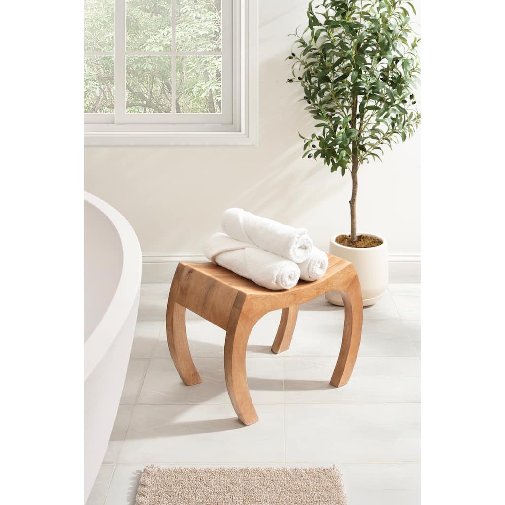 Kate and Laurel Loviisa Wood Ottoman and Vanity Stool
