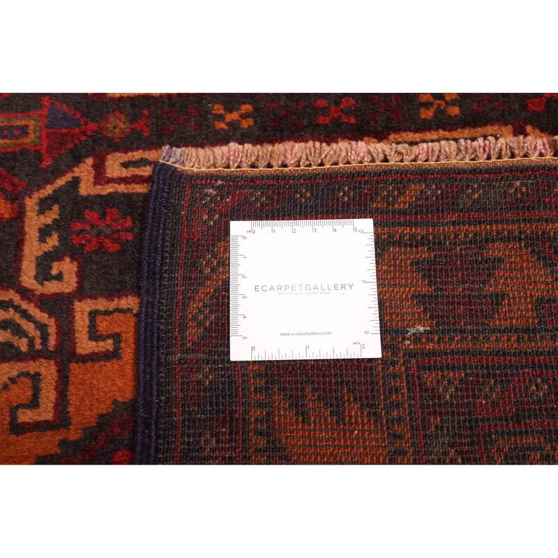 ECARPETGALLERY Hand-knotted Teimani Black, Orange Wool Rug - 3'9 x 7'1