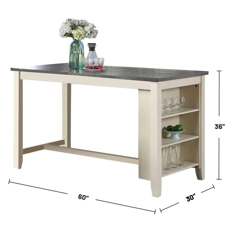 Rectangle Counter Height Dining Table in Grey and White - Grey/White