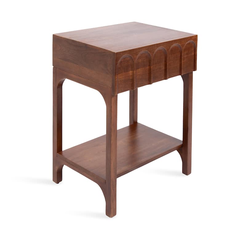 Kate and Laurel Archvale Wood Side Table - 14x18x24 - 14x18x24 - Walnut Brown