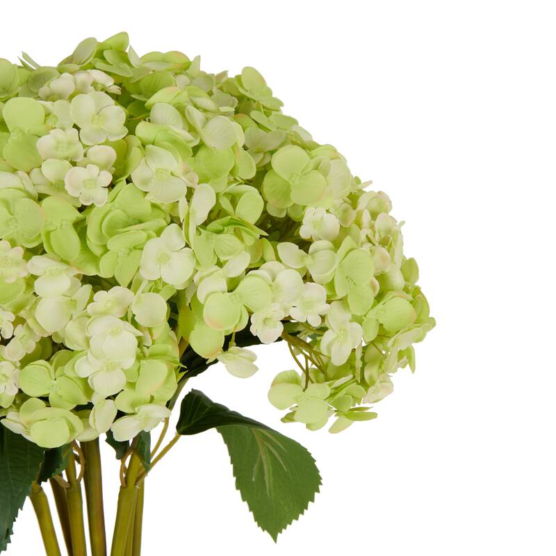 Green Faux Foliage Tall Hydrangea Artificial Flower Stem (Set of 8)