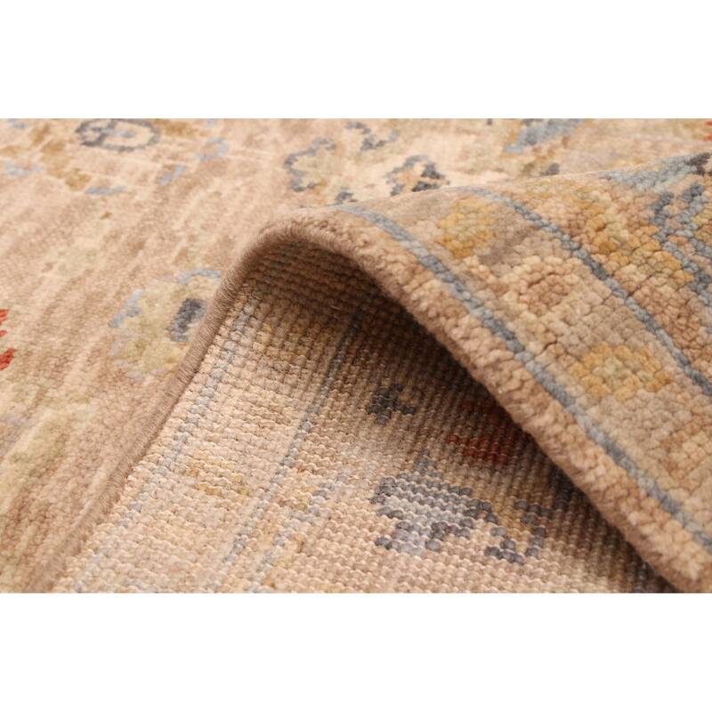 ECARPETGALLERY Hand-knotted Modern Oushak Tan Wool Rug - 5'0 x 8'0