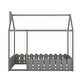 preview thumbnail 34 of 60, Kids Wood House Bed Frame w/ Roof & Fence,Slats are not Included