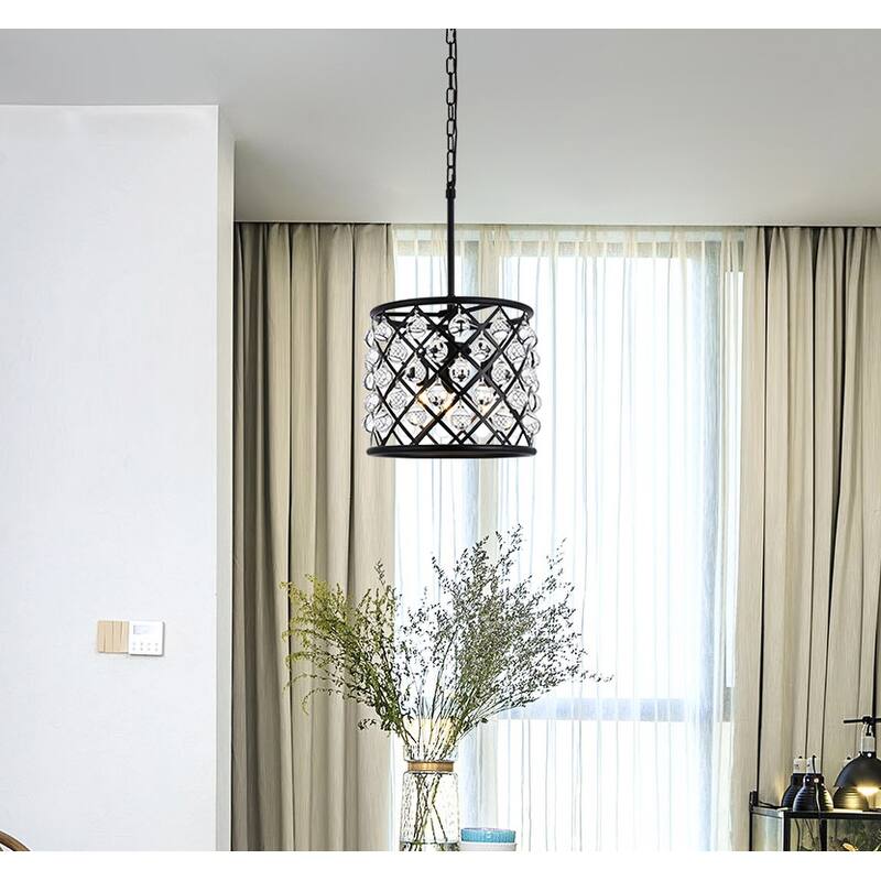 Royce Edge 3-Light Matte Black Pendant - matte black (royal cut clear crystals) - matte black (royal cut clear crystals)