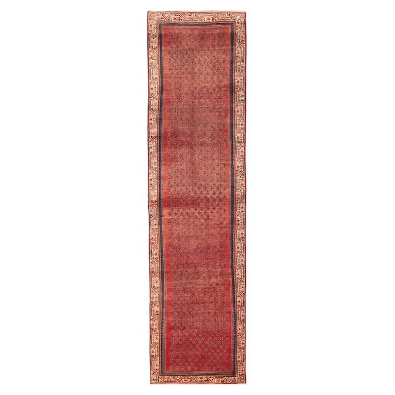 ECARPETGALLERY Hand-knotted Andelz Red Wool Rug - 2'8 x 11'4