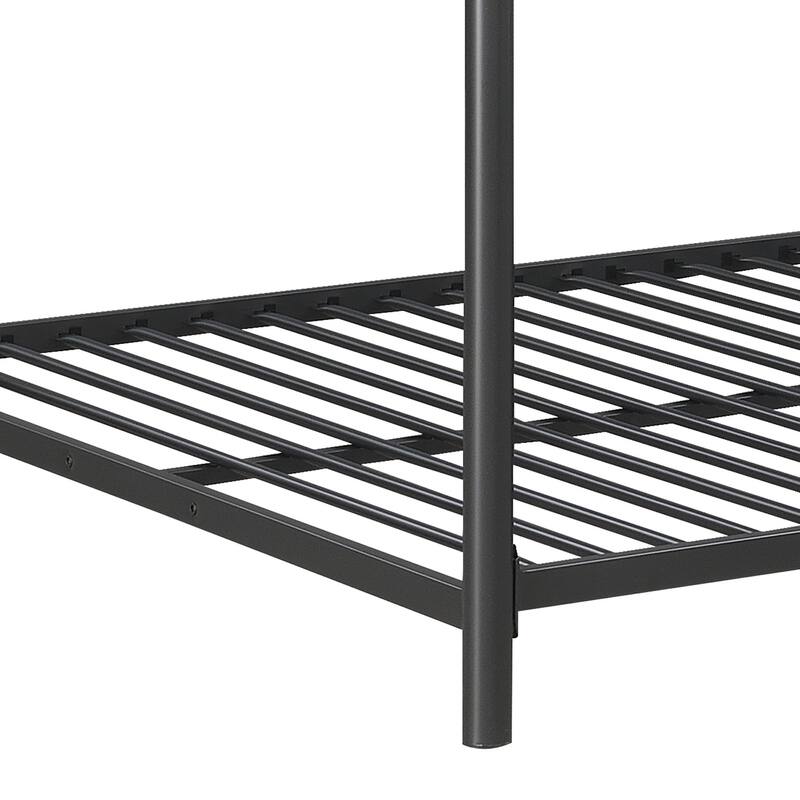Triple Bunk Bed, FULL Size, Black Metal Frame, Space-Saving, Easy Assembly