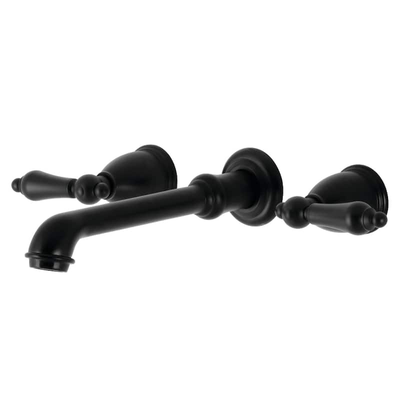Kingston Brass English Country 3-Hole Wall Mount Roman Tub Faucet - Matte Black