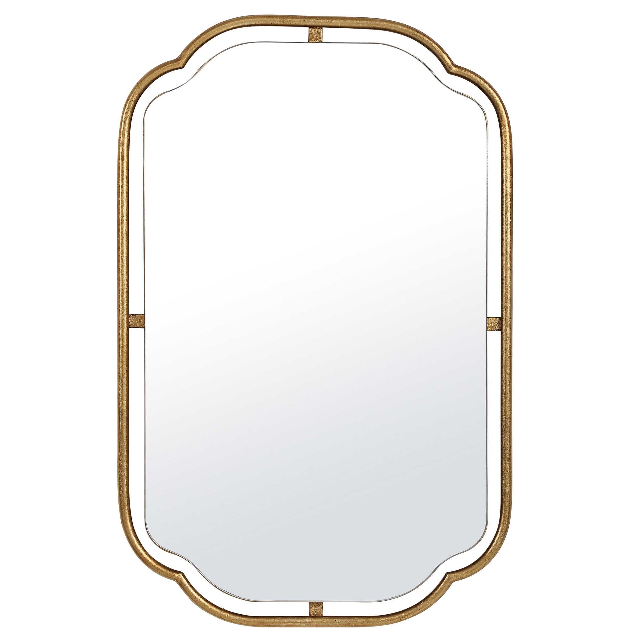 Gracewood Hollow Gold Round Arched Mirror
