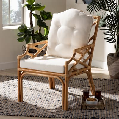 Sonia Modern and Contemporary Natural Finished Rattan Armchair