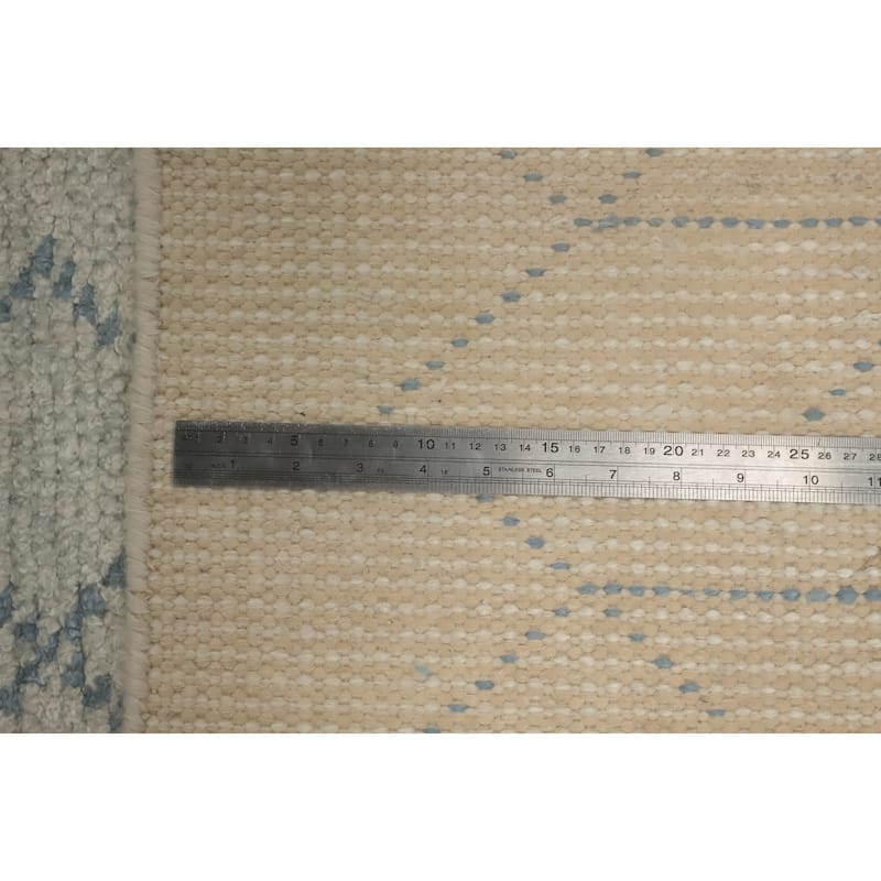 Hand-knotted Modern Wool Grey Geometric Area Rug Oriental Carpet - 7' 11'' X 4' 11''