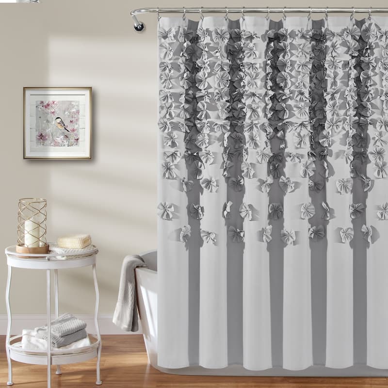 The Gray Barn Dogwood Ivory Shower Curtain - Light Gray