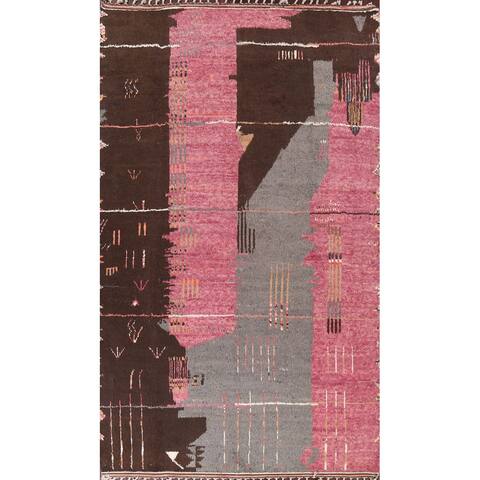 Tribal Moroccan Oriental Wool Area Rug Hand-knotted Living Room Carpet - 10'0" x 14'2"