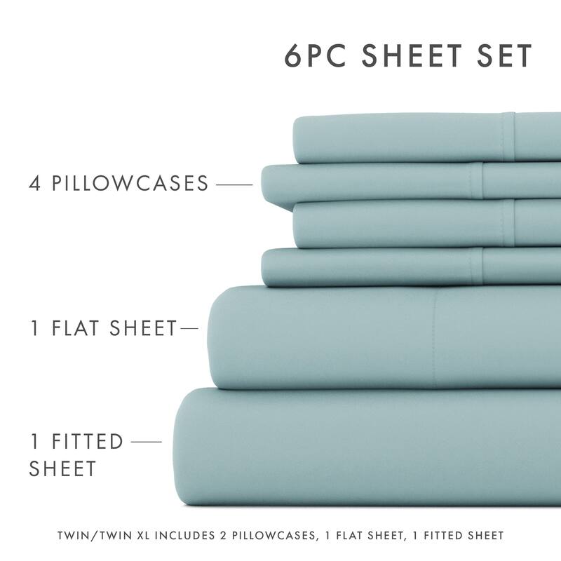Soft Essentials Ultra-soft Deep Pocket 6-piece Microfiber Sheet Set