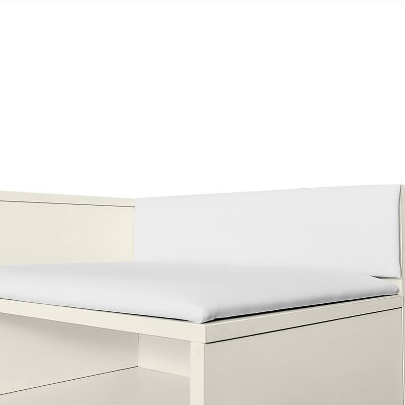 Modern Shoe Storage Bench with Storage Cabinet and Upholstered Cushions, Entryway Bench with Open Compartment for Living Room
