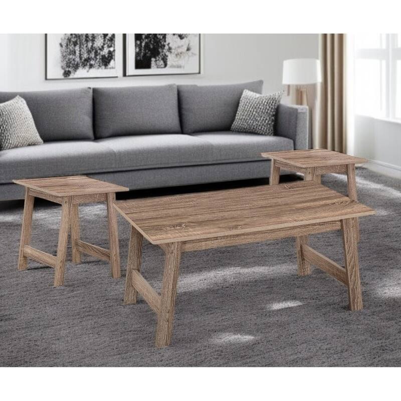 HomeRoots Dark Taupe Table Set - 3Pcs Set - 36 x 20 x 16.25 - 36 x 20 x 16.25 - Taupe - Laminate