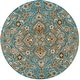 preview thumbnail 59 of 59, SAFAVIEH Handmade Bella Creola Modern Floral Wool Rug 5' Round - Blue/Taupe - Round