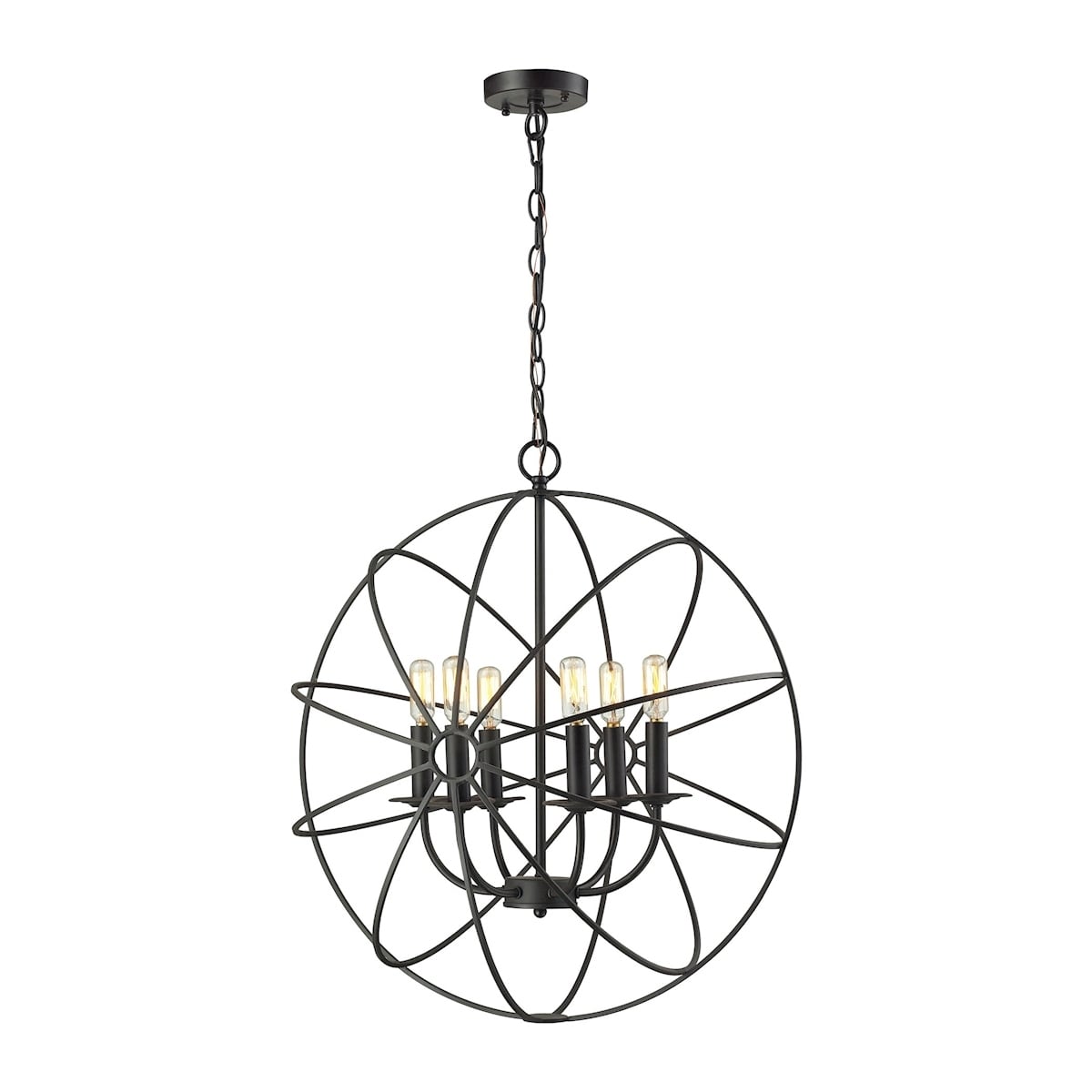 Yardley 6Light Chandelier in Oil Rubbed Bronze with Wire Cage