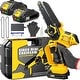 preview thumbnail 1 of 3, Mini Chainsaw Cordless Yellow - Battery