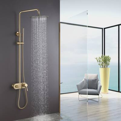 Wall Mounted 10" Rainfall Shower System With Bathtub spout