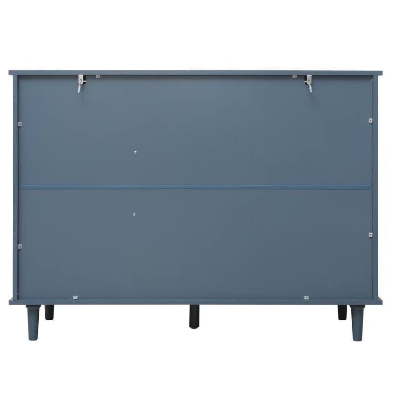 Retro Style 47.24" Horizontal Dresser with 3 Drawer and 3 Door, Carved Panel for Bedroom, Living Room