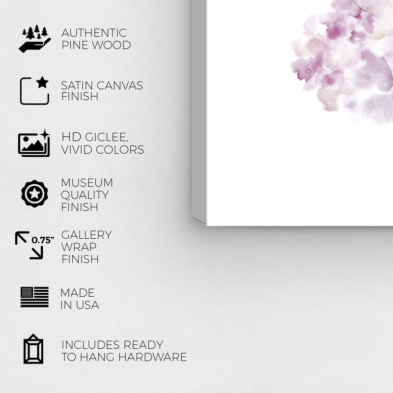Wynwood Studio Canvas Animals Floral Butterfly Wings Purple and Modern & Contemporary Wall Art Canvas Print