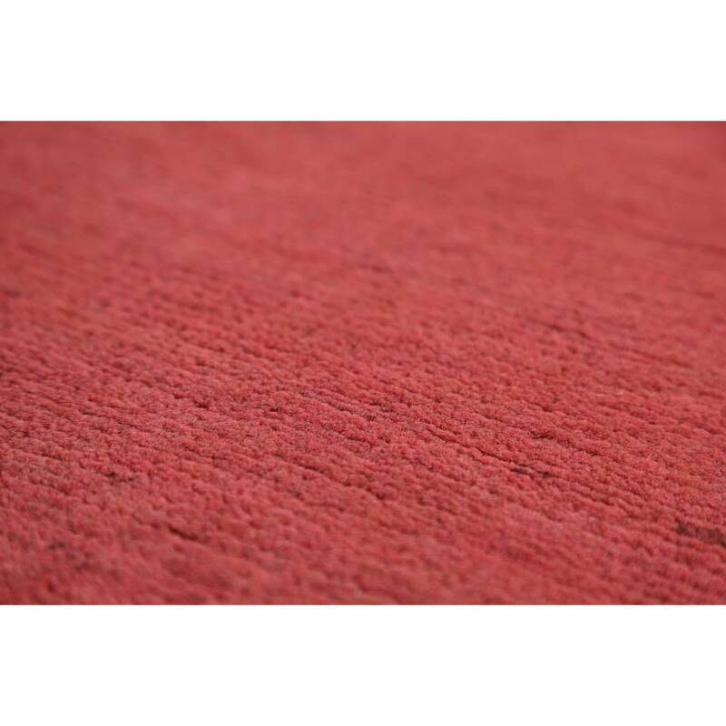 Light Pink Gabbeh Modern Area Rug Hand-Knotted Wool Carpet - 5'9"x 7'10"