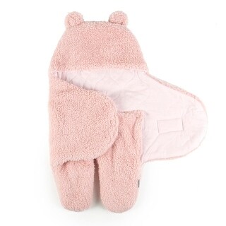 Tadpoles Plush Sherpa Swaddle Wrap - Blush, Super Soft 0-12M Baby Wrap, Microfiber for Stroller, Crib or Car Seat