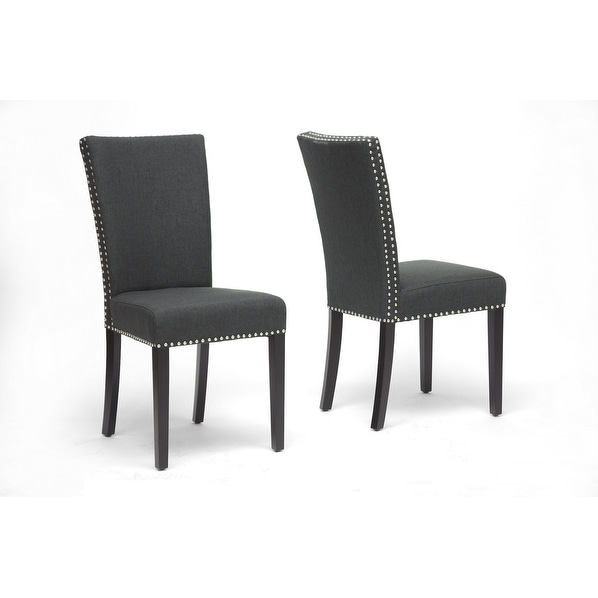 Harrowgate Dark Gray Linen Modern Dining Chair - 2pcs
