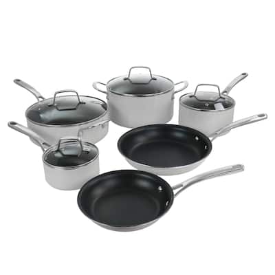Martha Stewart 10 Piece Aluminum nonstick Cookware Set in White - 10 Piece