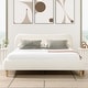 preview thumbnail 8 of 19, Roman Boucle Faux Sherpa Curved Headboard Upholstered Platform Bed Ivory White Boucle - King