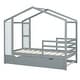 preview thumbnail 20 of 41, Twin Size Solid Wood House Bed with Trundle and Writing Board for Kids