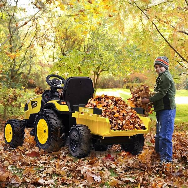 slide 2 of 13, 3 in 1 Ride on Tractor Yellow