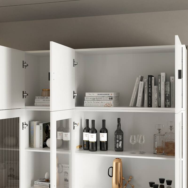 Timechee Combined Bookcase Display Cabinet Pantry Kitchen Cabinet